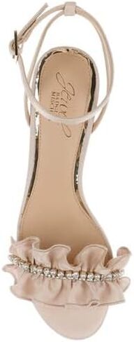 Jewel Badgley Mischka Desirie Ruffle Block Heel Sandal in Saudi Arabia