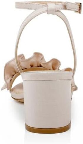 Jewel Badgley Mischka Desirie Ruffle Block Heel Sandal in Saudi Arabia