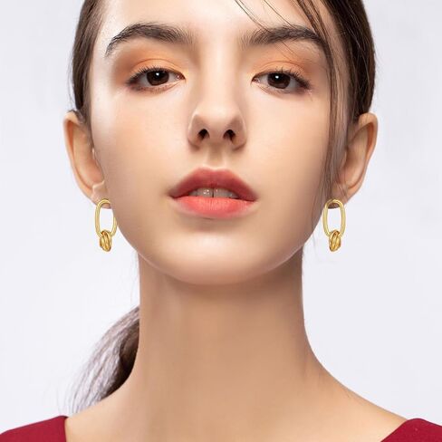 Gold Hoop Earrings, 18K Gold Plated Earrings for Women, Hypoallergenic Gold Earrings with 925 Sterling Silver Posts, Small Hoop Earrings for Anniversary, Birthday in Saudi Arabia