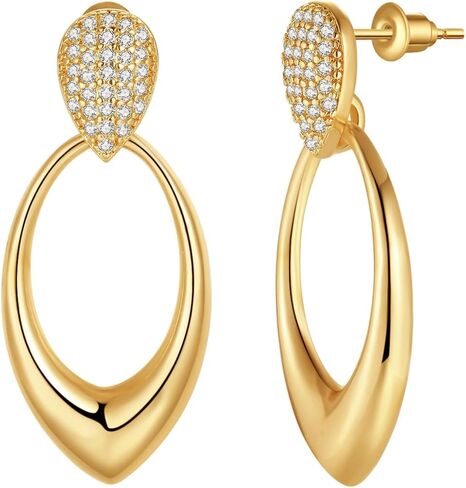 Gold Hoop Earrings, 18K Gold Plated Earrings for Women, Hypoallergenic Gold Earrings with 925 Sterling Silver Posts, Small Hoop Earrings for Anniversary, Birthday in Saudi Arabia