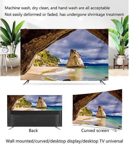 Modern Colorful Floral Print TV Dust Cover TV Monitor Screen Protector For LCD LED Indoor Bedroom Living Room Decoration Computer Cover Cloth(Size:52IN,Color:A) in Saudi Arabia