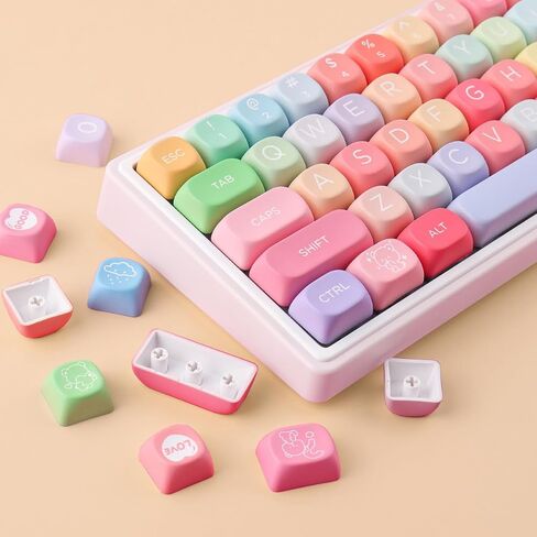 Tsungup PBT Rainbow Candy Keycaps,126 Keys MOA Cute Gummy Bear Custom Keycaps 100 Percent Keyboard,Dye Sublimation Key Caps Keyboard Keycap Set for MX Switches Mechanical in Kuwait