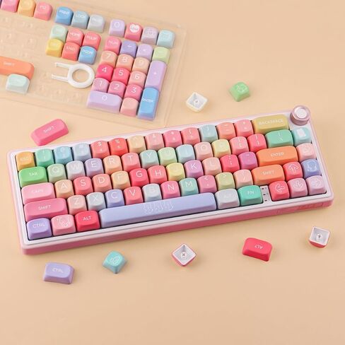 Tsungup PBT Rainbow Candy Keycaps,126 Keys MOA Cute Gummy Bear Custom Keycaps 100 Percent Keyboard,Dye Sublimation Key Caps Keyboard Keycap Set for MX Switches Mechanical in Kuwait
