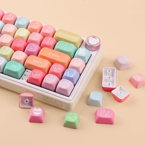 Tsungup PBT Rainbow Candy Keycaps,126 Keys MOA Cute Gummy Bear Custom Keycaps 100 Percent Keyboard,Dye Sublimation Key Caps Keyboard Keycap Set for MX Switches Mechanical in Kuwait