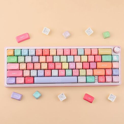 Tsungup PBT Rainbow Candy Keycaps,126 Keys MOA Cute Gummy Bear Custom Keycaps 100 Percent Keyboard,Dye Sublimation Key Caps Keyboard Keycap Set for MX Switches Mechanical in Kuwait