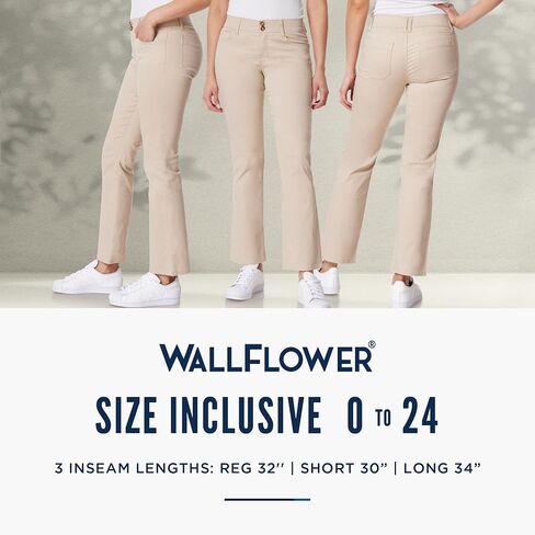 WallFlower Women's Luscious Curvy Uniform Bootcut Mid-Rise Juniors Pants, Hummus, 3 in Kuwait