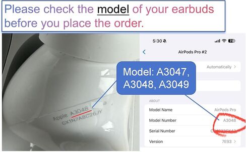 OEM Single Left Earbuds Replacement for AirPod Pro (2nd Generation), A3047, A3048, A3049 Left Ear Side Only, Compatible with Original AirPods Pro 2 A2968 Charging Case in Kuwait