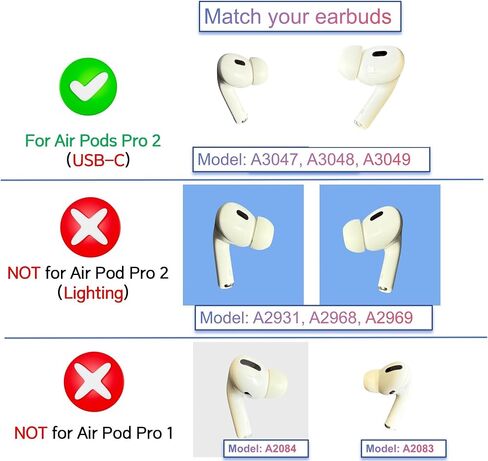 OEM Single Left Earbuds Replacement for AirPod Pro (2nd Generation), A3047, A3048, A3049 Left Ear Side Only, Compatible with Original AirPods Pro 2 A2968 Charging Case in Kuwait