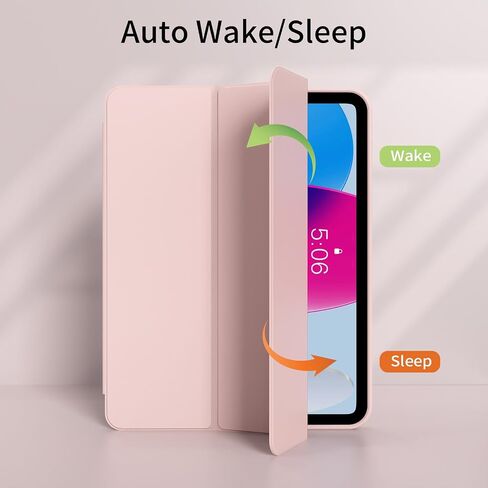 Kenke for iPad (A16) الجيل الحادي عشر 11 بوصة 2025/ iPad 10th Generation 10.9 بوصة 2022 العلبة مع حامل القلم الرصاص ، غطاء واقعي Slim Trifold مع ظهر TPU الناعم ، يدعم معرف اللمس ، الوردي in Kuwait