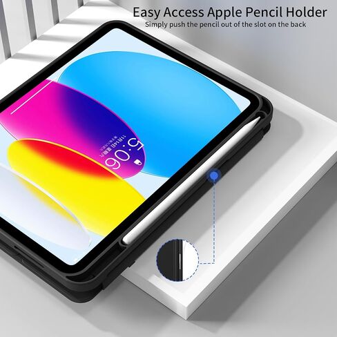 Kenke for iPad (A16) الجيل الحادي عشر 11 بوصة 2025/ iPad 10th Generation 10.9 بوصة 2022 العلبة مع حامل القلم الرصاص ، غطاء واقعي Slim Trifold مع ظهر TPU الناعم ، يدعم معرف اللمس ، الوردي in Kuwait