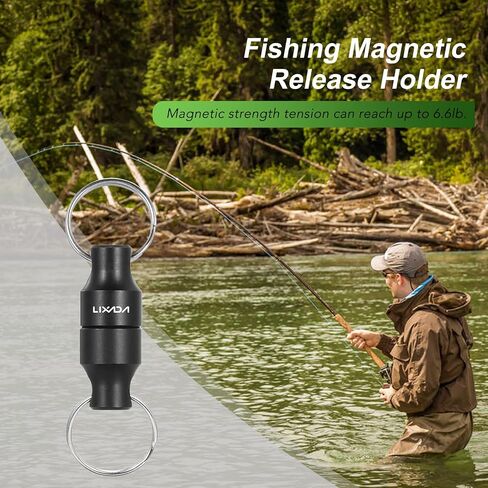 Lixada Magnetic Net Release Holder Fly Fishing Net Retractor Fishing Net Keeper Magnet Clip Landing Net Connector for Fishing Hooks, Lures, Flies, Trout Line in Saudi Arabia