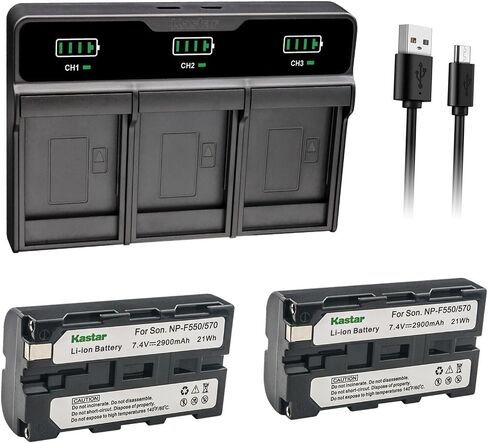 Kastar 3-Pack Battery and Triple Charger Replacement for Sony NP-F330 NP-F530 NP-F550 NP-F570 Battery in Saudi Arabia