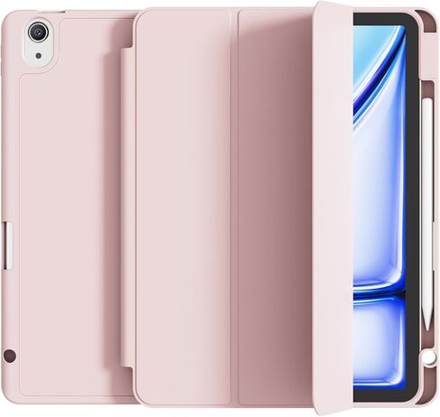 for Case for iPad Air 11 Inch M3/M2 (2025, 2024), iPad Air 5th/4th Generation (2022/2020 10.9-Inch) with Pencil Holder,Slim Protective Smart Cover, Auto Sleep/Wake, Soft TPU Back, Pink in Saudi Arabia