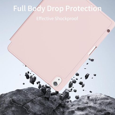 for Case for iPad Air 11 Inch M3/M2 (2025, 2024), iPad Air 5th/4th Generation (2022/2020 10.9-Inch) with Pencil Holder,Slim Protective Smart Cover, Auto Sleep/Wake, Soft TPU Back, Pink in Saudi Arabia