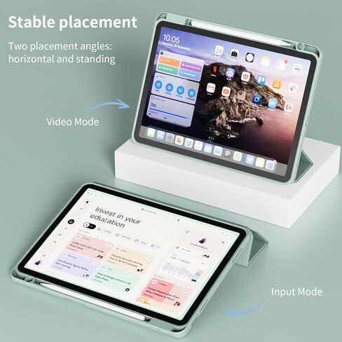 for Case for iPad Air 11 Inch M3/M2 (2025, 2024), iPad Air 5th/4th Generation (2022/2020 10.9-Inch) with Pencil Holder,Slim Protective Smart Cover, Auto Sleep/Wake, Soft TPU Back, Pink in Saudi Arabia