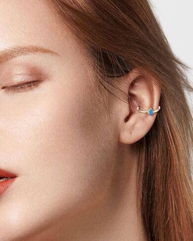 COCHARM 14k أقراط اللولب الذهبية الصلبة متمحور Daith القرط 16 مقياس تشيكوسلوفاكيا محارة هوب للنساء 8 مللي متر 10 مللي متر 12 مللي متر in Saudi Arabia