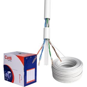 Cables Direct Online 1000FT CAT6 UTP Bulk Ethernet Cable - 23AWG Solid, 500MHz, White, High-Speed, Network Wire