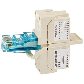 Hubbell BR851341B Adapter, Split 568B Jack to 2 Jack, PR1-3, PR4