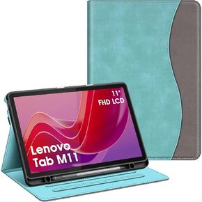 Fintie Case مع حامل القلم لـ Lenovo Tab M11/Tab K11 LTE 11 "(TB-330FU/TB-330XU) ، غطاء الورقة متعددة الزوايا مع جيب وأيقلة السيارات (الفيروز)