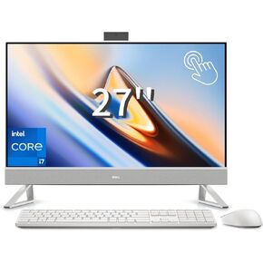Dell Inspiron 7720 All in One Desktop | 27-inch FHD Touchscreen DisplayC | Core i7-1355U 10 Cores Upto 5 GHz | 32GB RAM + 1TB PCle SSD | NVIDIA GeForce MX550 GDDR6 | Windows 11 | White