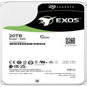 Seagate Exos X20 ST20000NM000D 20 TB Hard Drive - Internal - SATA (SATA/600) - Conventional Magnetic Recording (CMR) Method - Storage System, Video Surveillance System Device Supported - 7200rpm - 285
