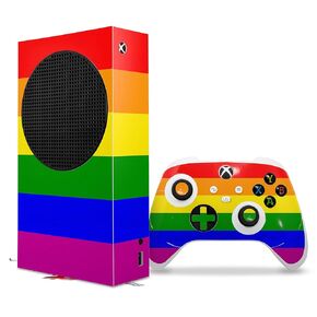 WraptorSkinz Skin Decal Vinyl Wrap compatible with the XBOX Series S Console and Controller Rainbow Stripes (GAMING CONSOLE NOT INCLUDED)
