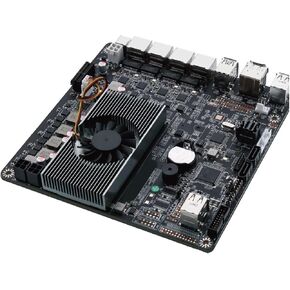 NAS Mainboard Quad Core N100, Glovary Mini-ITX NAS Motherboard, 4 x i226V 2.5GbE LAN, Barebone, DDR5, PCIe3.0, Support 6 x SATA3.0 6Gbps