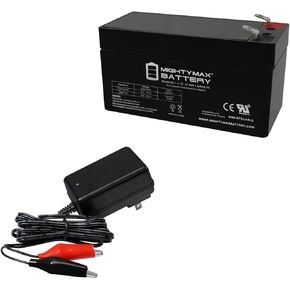 Mighty Max Battery 12V 1.3Ah Replacement Battery for Power Kingdom PS1.2-12 + 12V 1Amp Charger