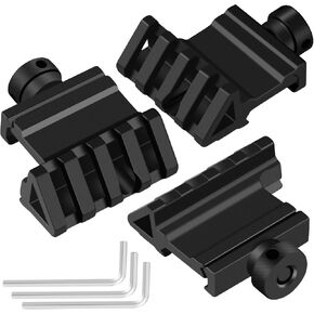 Offset Rail Mounts, 4 Slots Aluminum 45 Degree Offset Angle Picatinny Rail Mount for Flashlight Laser Optic Sight - 3 Pack (4 Slot - 3 PCS)