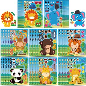 Animal Stickers, 48 PCS Spring Waterproof Vinyl Sticker,Make Your Own Safari Animal Paster,Cute Stickers for Classroom Rewards,Guitar,Laptop,Cars