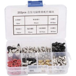 PC Repair Kit, 202 Screws, Organized Storage Box, Sturdy and Versatile, for Hobbies and DIY Professionals