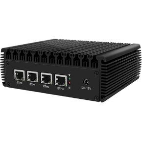 Micro Firewall Appliance, Mini PC, OPNsense, Untangle, VPN, Router PC, Intel N5105, HUNSN RJ02l, AES-NI, 4 x Intel 2.5GbE I225-V B3, HDMI, DP, 4 x USB, 16G RAM, 64G SSD