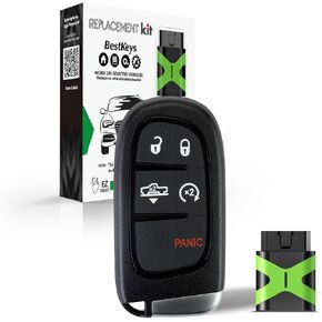 Key Replacement Kit for 2002-2018 Dodge Ram 1500 2500 3500 4500 5500 Pickup Truck Car Key fob Accessories IYZ-C01C or M3N5WY783X (08-12 Ram fobik with 4 Buttons)