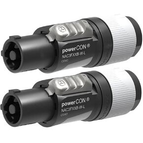 2 Pack Neutrik NAC3FXXB-W-L Powercon Cable End Power Out, Gray 20A/250V (AC)