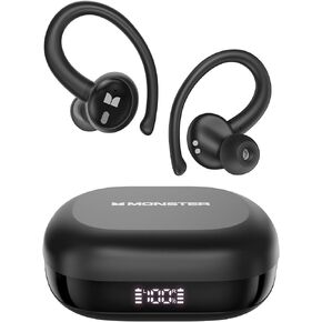 Monster N-Lite 216 Wireless Earbuds 40hrs Bluetooth 6.0 Headphone, Bluetooth Earbuds Stereo Deep Bass Over Ear Bud with Earhooks,ENC Noise Cancelling Mic, IPX5 Waterproof Earphone for Workout/Running