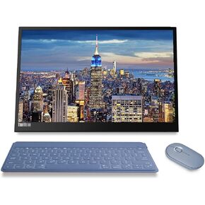 Lenovo ThinkVision M14 14 Inch, 1920 x 1080y, IPS, 2 USB Type-C Portable Travel Monitor Bundle with Black Marble Bluetooth Folding Wireless Keyboard, and Black Pebble M355 Bluetooth Wireless Mouse