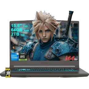 MSI Thin 15 Gaming Laptop 15.6" FHD IPS 144Hz Intel Octa-core i5-13420H (> i7-11800H) 16GB RAM 512GB SSD GeForce RTX 4050 Backlit USB-C Win11 w/ICP Hub