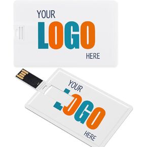 Custom USB Flash Drive 1GB 100 Pack, Credit Card Shaped USB Drives 1 GB Print with Your Logo Customized Thumb Drives as Promotional Favorsd, Branding Made Easy with JBOS Personalized USB Sticks