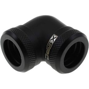 XSPC 10mm ID, 14mm OD Rigid Tubing 90 Degree Elbow Fitting, Matte Black