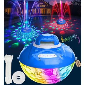 KingSom 3 in 1 Bluetooth Pool Speaker with Pool Fountain Light, 10000mAh Floating Pool Speaker, IP68 Waterproof Hot Tub Speakers, Loud Sound, BT5.4,24H Playtime Rechargeable pool Water Fountain,Purple