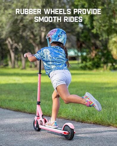 C9 Electric Scooter for Kids Ages 8+, 6/10MPH, 5 Miles Range, LED Display, Adjustable Height, Foldable, Rubber Wheels, Lightweight, Gifts for Boys and Girls up to 132 lbs in Saudi Arabia