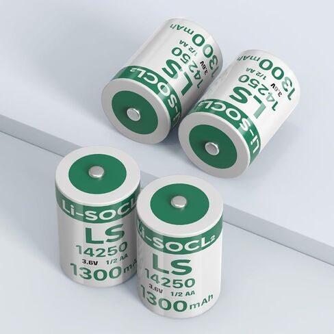 4-Pack LS14250 3.6V 1/2AA 1300mAh Lithium Battery for SAFT Water Meter Electricity Meter Gas, ER14250 Batteries Non-Rechargeable in Saudi Arabia
