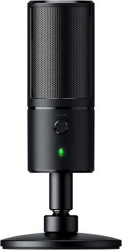 ميكروفون Razer seiren x USB المتدفق بدرجة احترافية مدمج للصدمات ونمط التقاط supercardiod من الألومنيوم المؤكسد باللون الأبيض الزئبقي المتجدد in Saudi Arabia