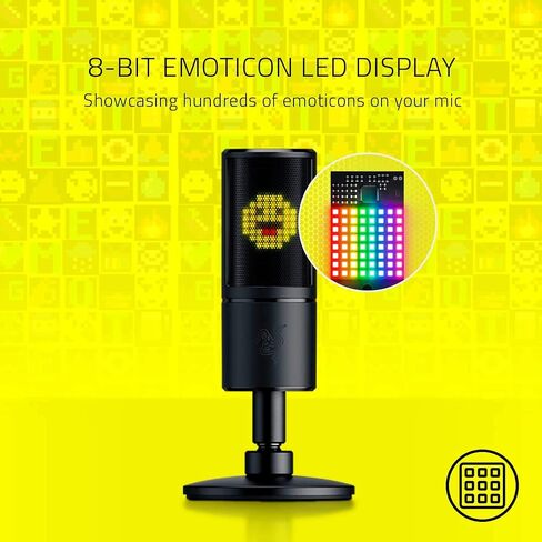 ميكروفون Razer seiren x USB المتدفق بدرجة احترافية مدمج للصدمات ونمط التقاط supercardiod من الألومنيوم المؤكسد باللون الأبيض الزئبقي المتجدد in Saudi Arabia