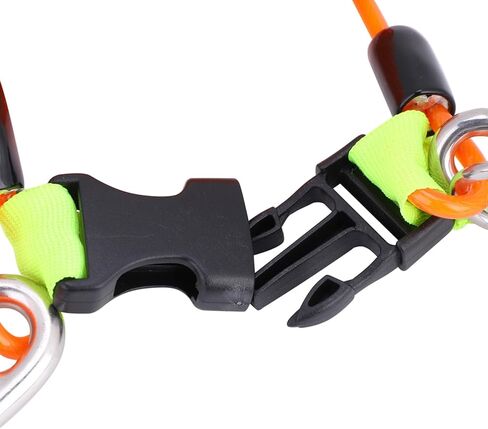 Scuba Diving Lanyard, Heavy Duty Stainless Steel Spring Coiled Lanyard with Quick Release Buckle and Webbing Strap for Cameras and Dive Lights in Kuwait