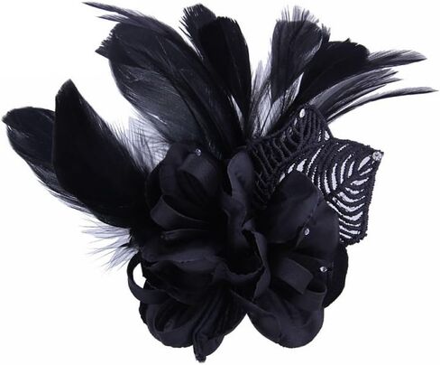 قبعة فاسيناتور للنساء على شكل ريش شبكي على شكل زهرة مشبك شعر لحفلات الشاي وحفلات الزفاف وحفلات الكوكتيل 20 ثانية خوذة فلابر in Kuwait