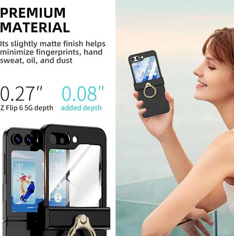 CaseOll for Samsung Galaxy Z Flip 6 مع حماية المفصلات ، و 360 درجة كيكستاند الحلقة ، واقي الشاشة الخلفية ، ودعم غطاء حالة الهاتف الشحن اللاسلكي لـ Z Flip 6 5G ، Green in Kuwait