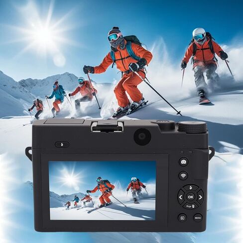Bewinner 4K Digital Camera للتصوير الفوتوغرافي ، كاميرا واي فاي 75 ميجابكسل مع شاشة 3 بوصات ، عدسة مزدوجة ، 18x Zoom Mirrorless Cam للمبتدئين (أبيض) in Saudi Arabia