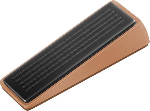 Architectural Hardware - Heavy Duty Zinc Door Stopper with Rubber Anti Scuff Grips - Metal & Rubber Wedge Door Stoppers for Bottom of Door - Modern Door Stops - Doorstop Jam Door Wedge Antique Bronze in Saudi Arabia