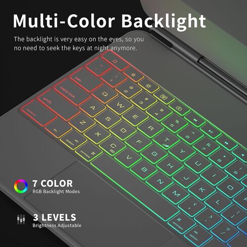 For iPad Air 13 2024 and iPad Pro 12.9-inch June 2022 / May 2021 / April 2020 /2018 th keyboard case - Magnetic keyboard case with multi-touch touchpad - floating cantilever stand (Silver-white) in Saudi Arabia